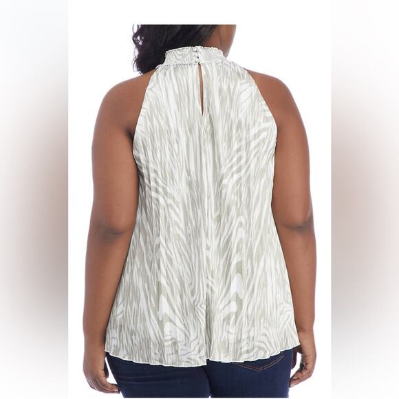 The Limited Zebra Print Halter Top - Tan/White - Size 1X - NWT - Picture 2 of 6